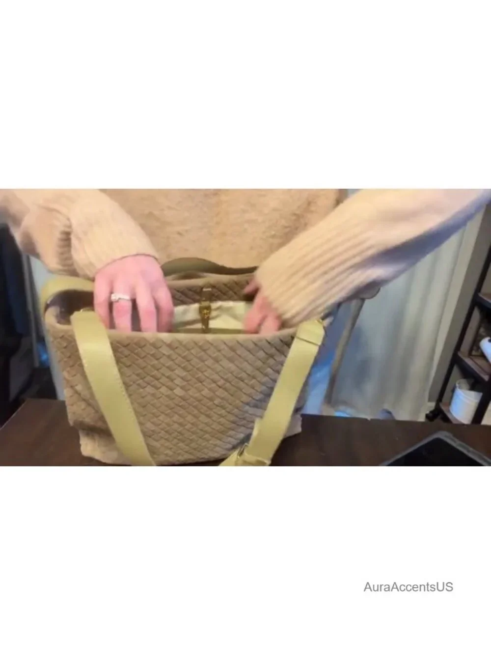 Woven Suede Hobo Bag - Spacious Tote with Detachable Strap